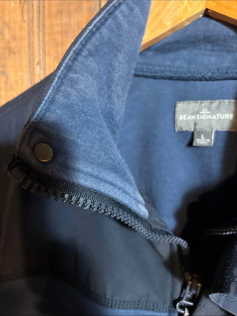 Men's L.L. Bean Blue Two-Tone Casual Zip Jacket